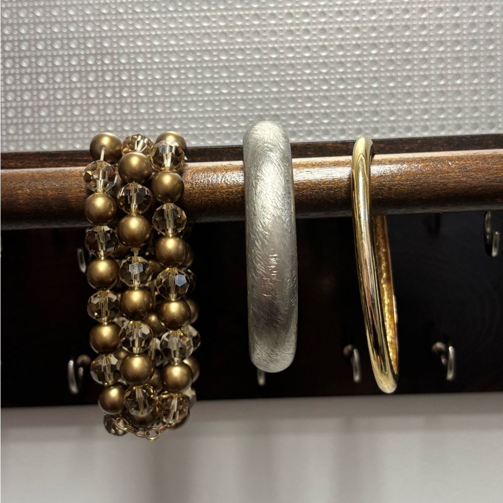 Neutral Bracelet Bundle – Silver, Gold & Bronze Bangles